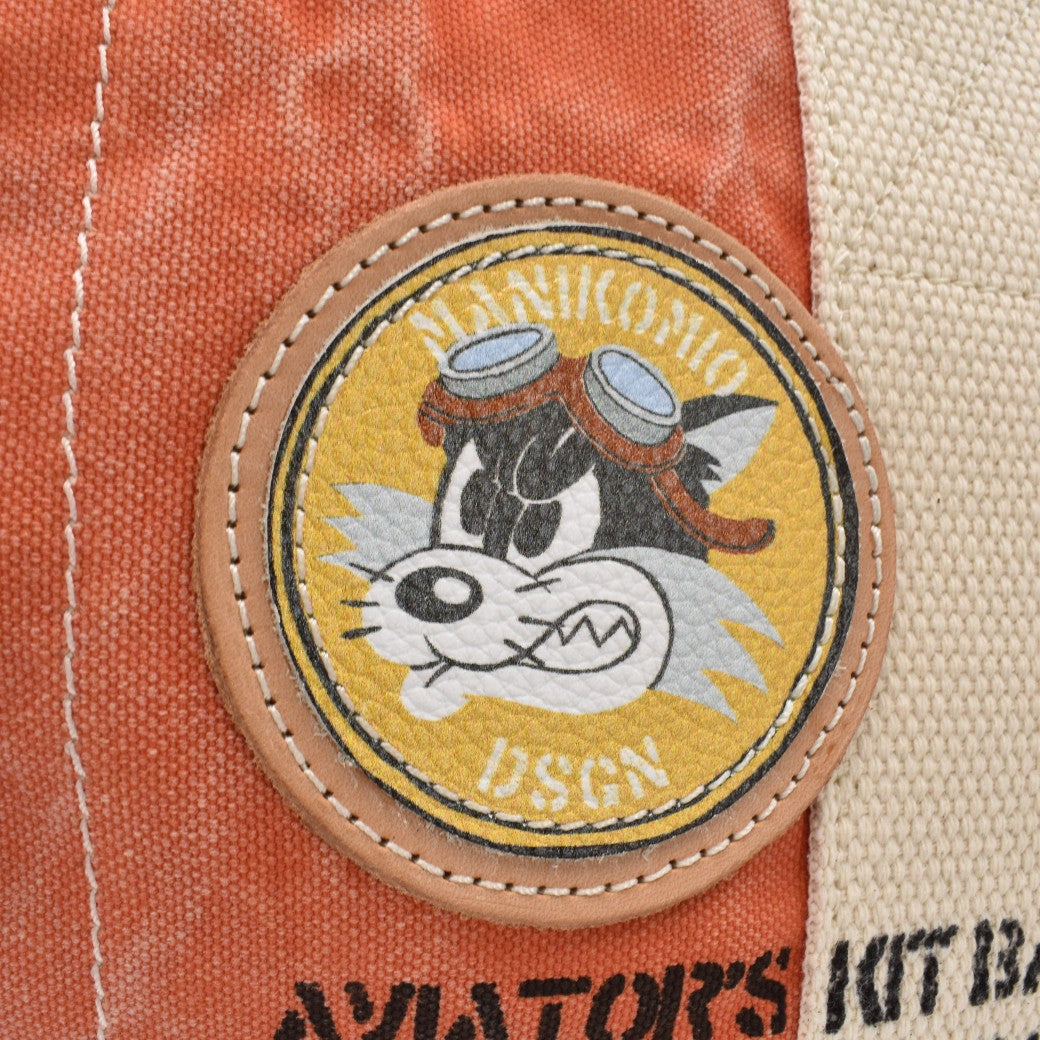 [MANIKOMIO DSGN] "38" PATCH / HERITAGE OLONA COTTON ORANGE/NAVY