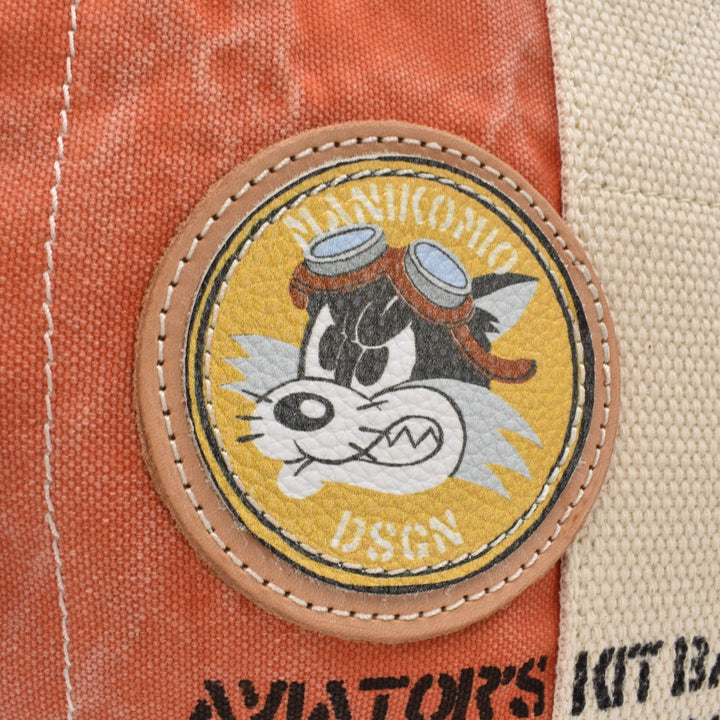 [MANIKOMIO DSGN] "38" PATCH / HERITAGE OLONA COTTON ORANGE/NAVY