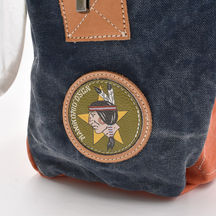 [MANIKOMIO DSGN] "38" PATCH / HERITAGE OLONA COTTON ORANGE/NAVY