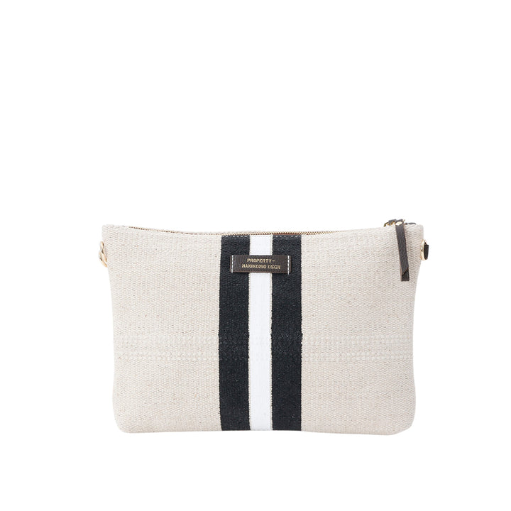 【MANIKOMIO DSGN】BIG POCHETTE / COTTON STRIPE BLACK