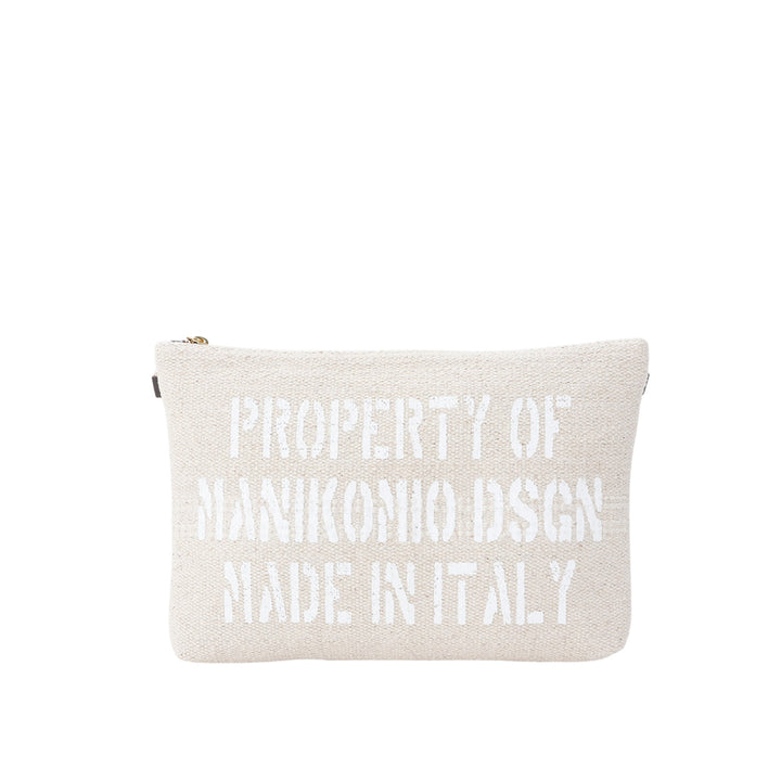 【MANIKOMIO DSGN】BIG POCHETTE / COTTON STRIPE BLACK