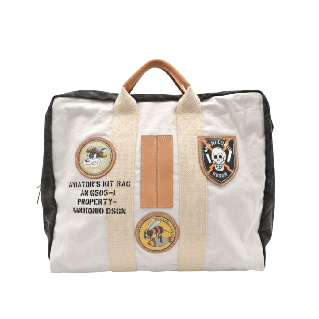 [MANIKOMIO DSGN] ICON PATCH / HERITAGE OLONA COTTON OFF WHITE/BLACK