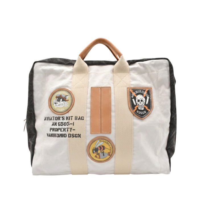 [MANIKOMIO DSGN] ICON PATCH / HERITAGE OLONA COTTON OFF WHITE/BLACK