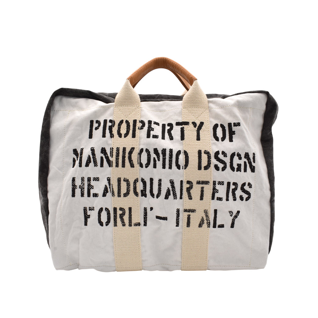 [MANIKOMIO DSGN] ICON PATCH / HERITAGE OLONA COTTON OFF WHITE/BLACK