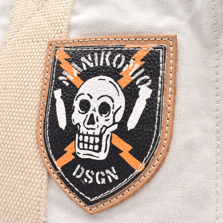 [MANIKOMIO DSGN] ICON PATCH / HERITAGE OLONA COTTON OFF WHITE/BLACK