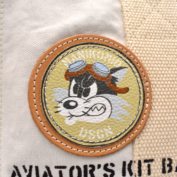 [MANIKOMIO DSGN] ICON PATCH / HERITAGE OLONA COTTON OFF WHITE/BLACK