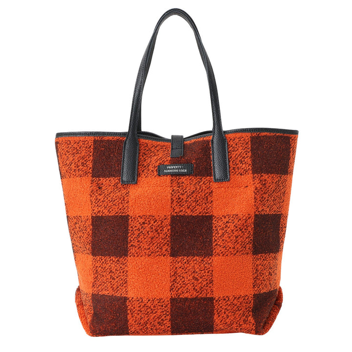 【MANIKOMIO DSGN】SHOPPING MIA / BUFFALO CHECK ORANGE/BLACK