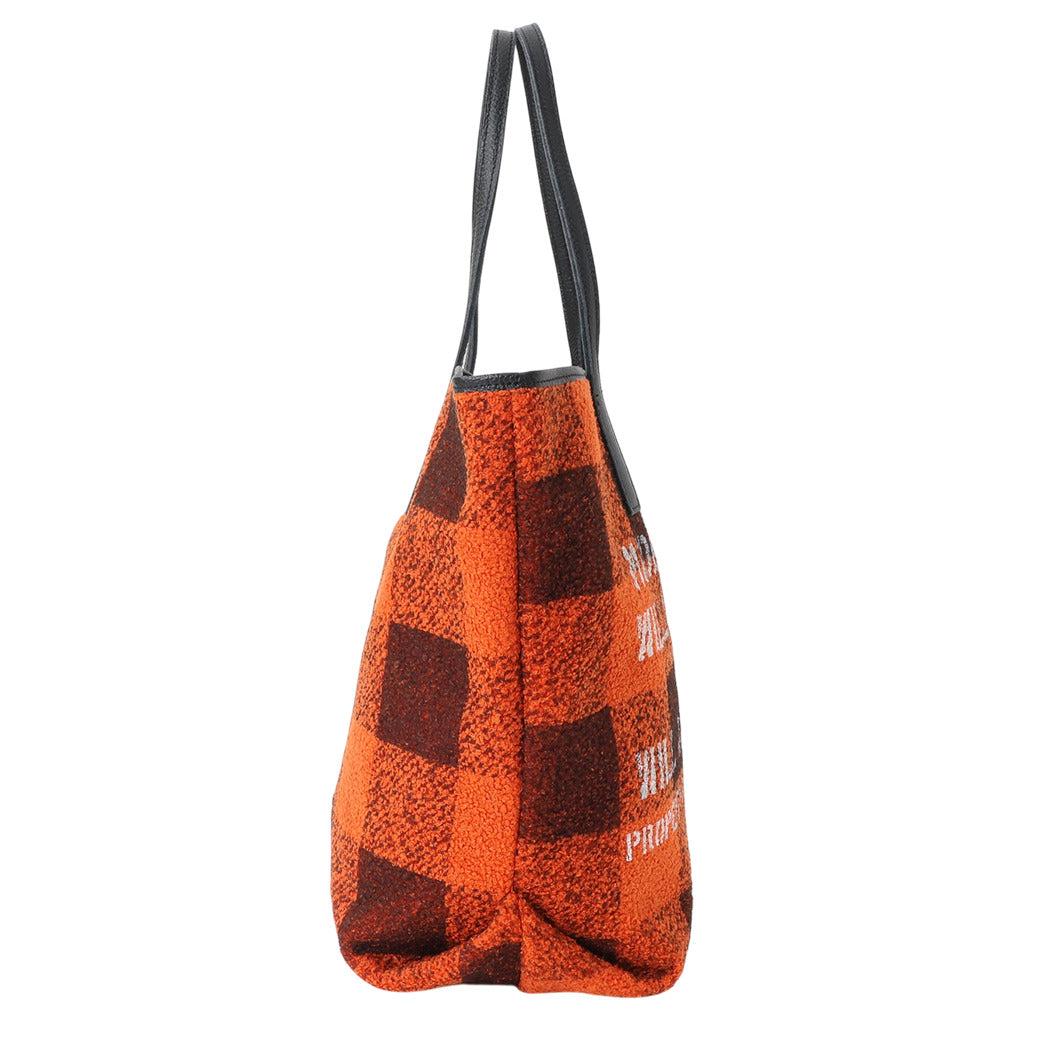 【MANIKOMIO DSGN】SHOPPING MIA / BUFFALO CHECK ORANGE/BLACK