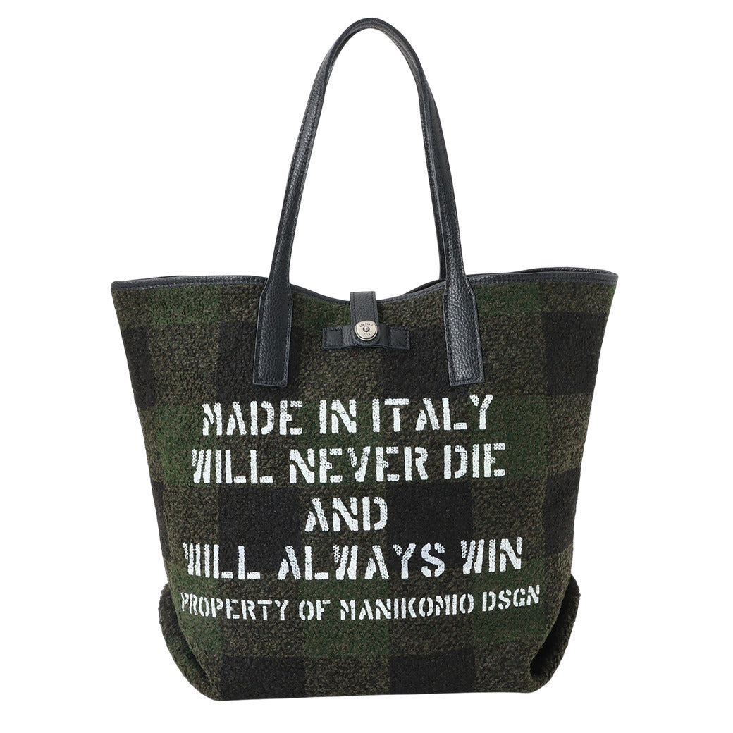 【MANIKOMIO DSGN】SHOPPING MIA / BUFFALO CHECK MILITARY/BLACK