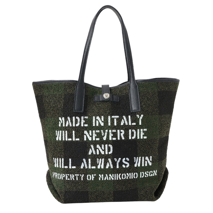 【MANIKOMIO DSGN】SHOPPING MIA / BUFFALO CHECK MILITARY/BLACK