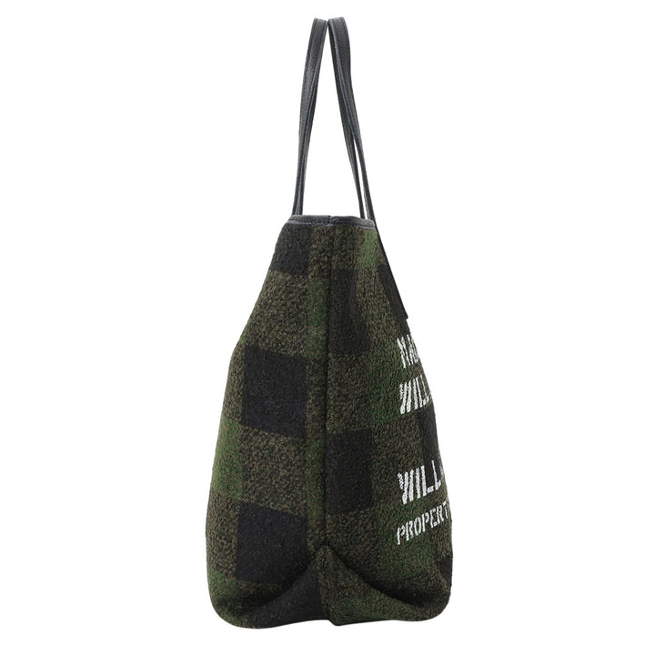 【MANIKOMIO DSGN】SHOPPING MIA / BUFFALO CHECK MILITARY/BLACK