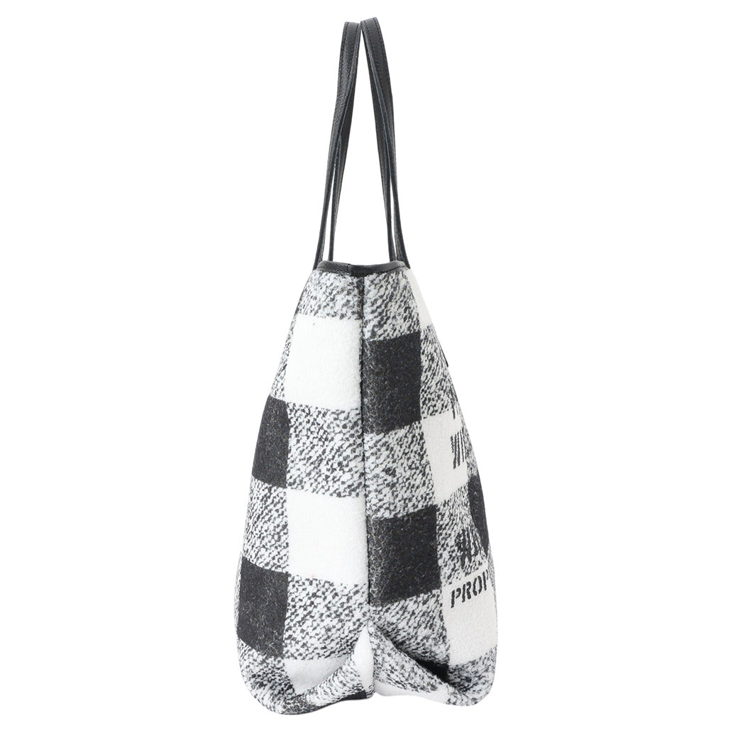 【MANIKOMIO DSGN】SHOPPING MIA / BUFFALO CHECK WHITE/BLACK