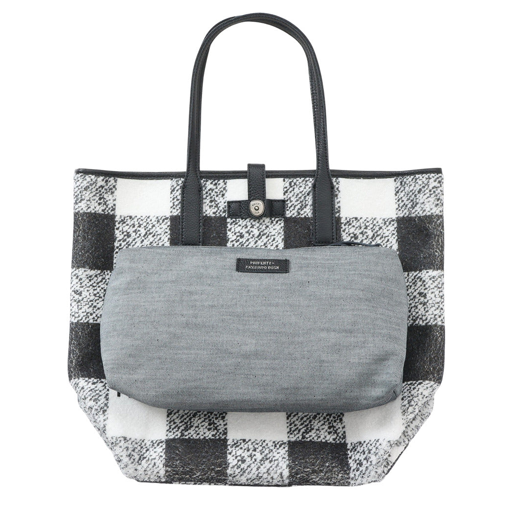 【MANIKOMIO DSGN】SHOPPING MIA / BUFFALO CHECK WHITE/BLACK