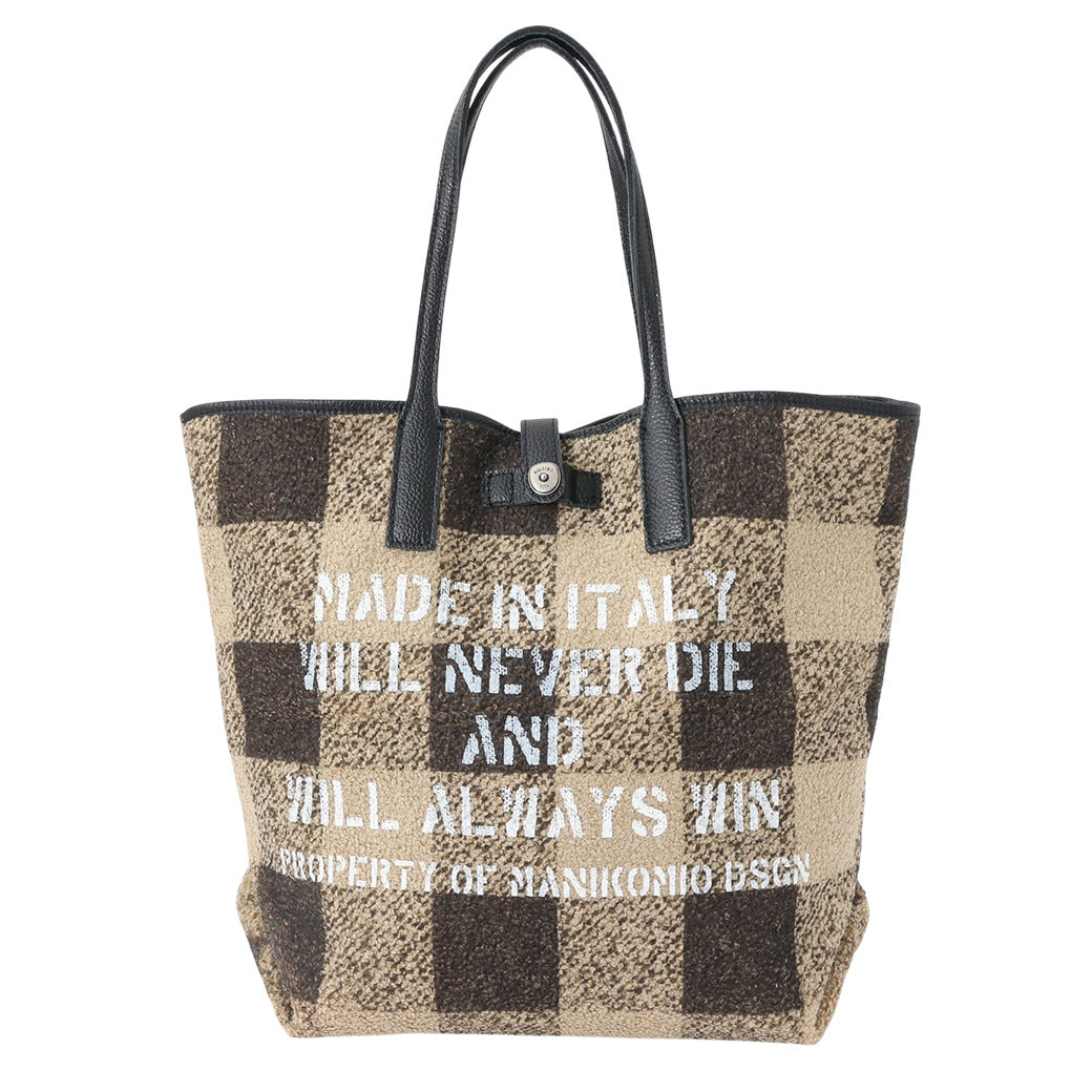 【MANIKOMIO DSGN】SHOPPING MIA / BUFFALO CHECK SAND/BLACK