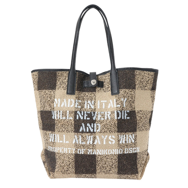 【MANIKOMIO DSGN】SHOPPING MIA / BUFFALO CHECK SAND/BLACK