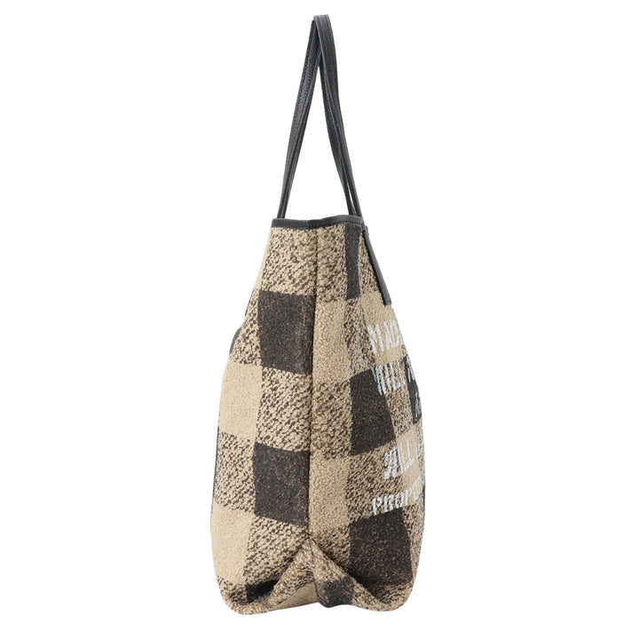 【MANIKOMIO DSGN】SHOPPING MIA / BUFFALO CHECK SAND/BLACK