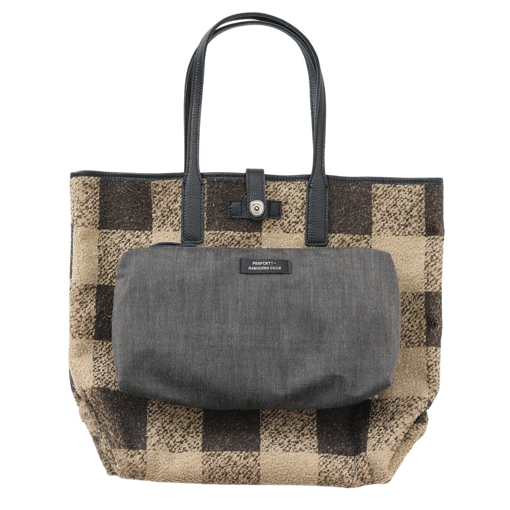 【MANIKOMIO DSGN】SHOPPING MIA / BUFFALO CHECK SAND/BLACK