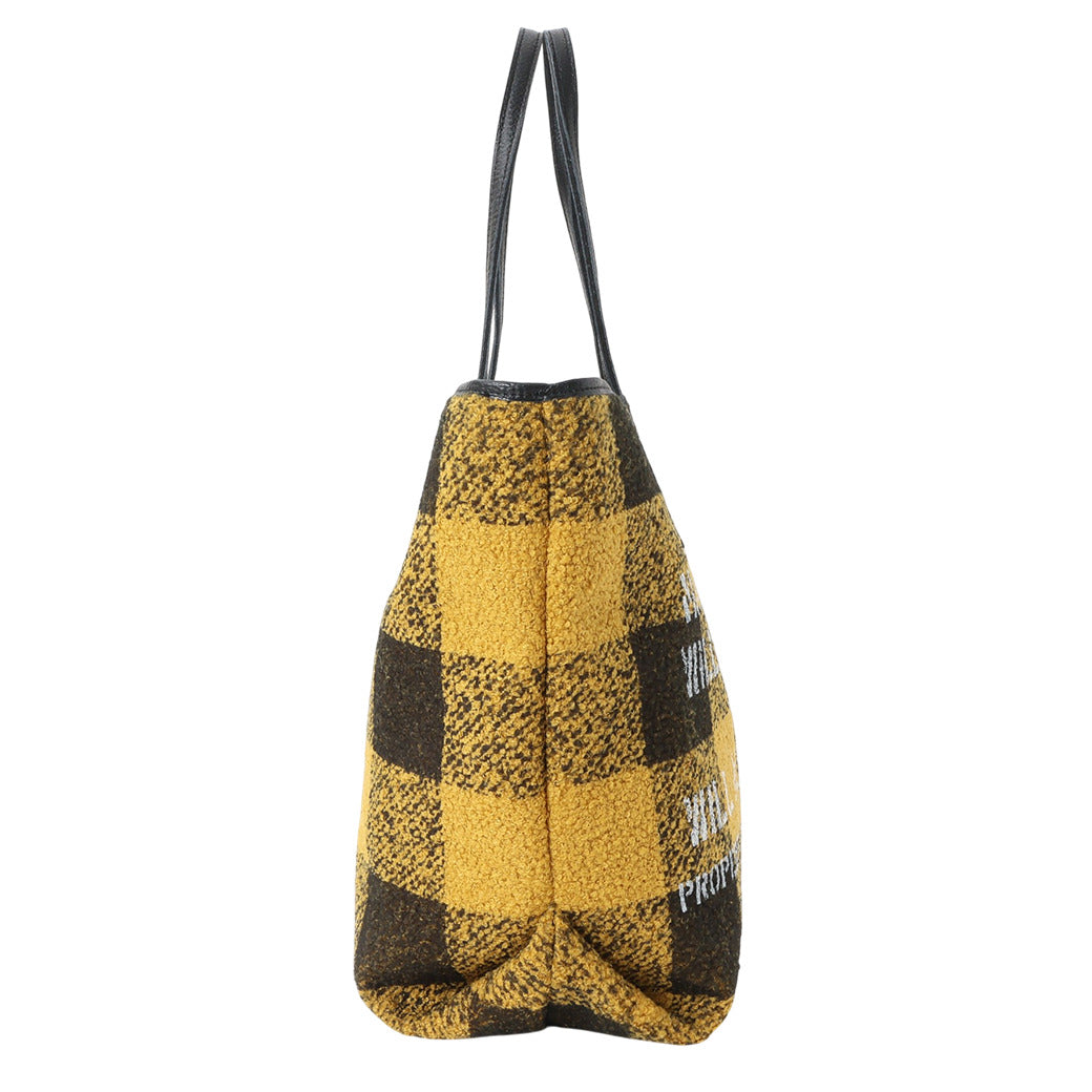 【MANIKOMIO DSGN】SHOPPING MIA / BUFFALO CHECK MUSTARD/BLACK