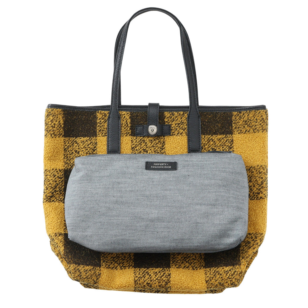 【MANIKOMIO DSGN】SHOPPING MIA / BUFFALO CHECK MUSTARD/BLACK