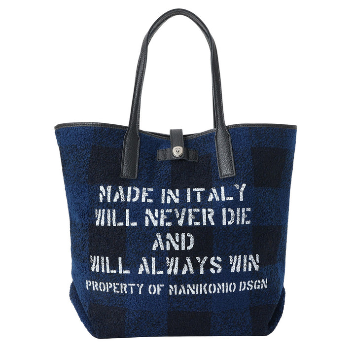【MANIKOMIO DSGN】SHOPPING MIA / BUFFALO CHECK NAVY/BLACK