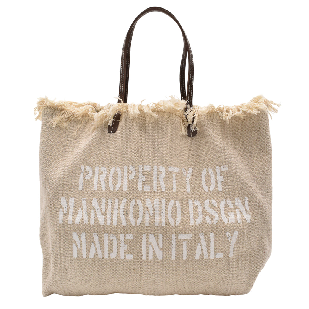 【MANIKOMIO DSGN】 SHOPPING  / COTTON STRIPE  BLACK