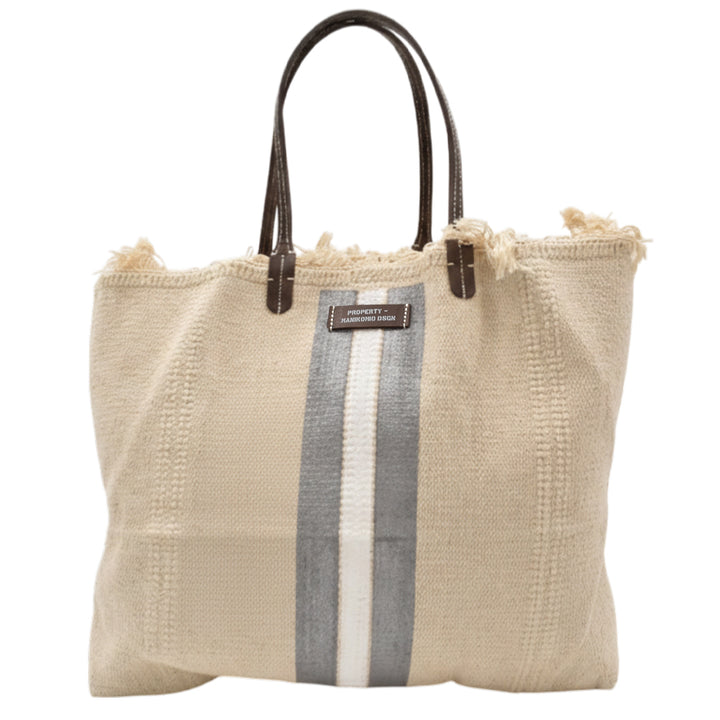 【MANIKOMIO DSGN】SHOPPING  / COTTON STRIPE  SILVER