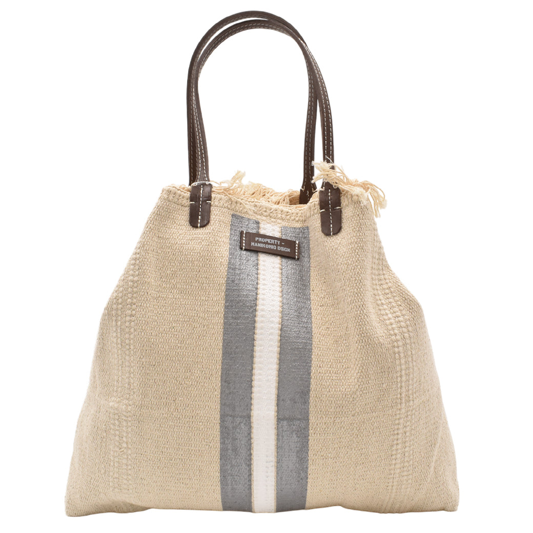 【MANIKOMIO DSGN】SHOPPING  / COTTON STRIPE  SILVER