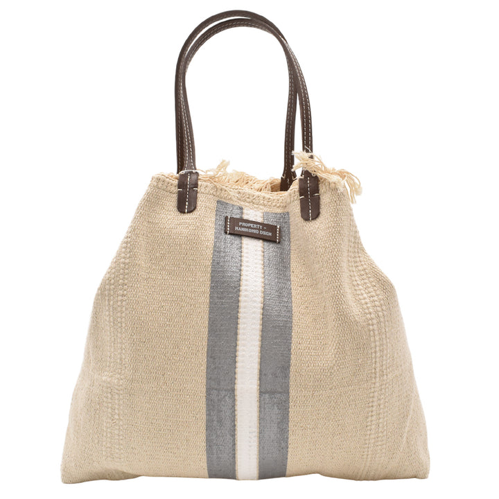 【MANIKOMIO DSGN】SHOPPING  / COTTON STRIPE  SILVER