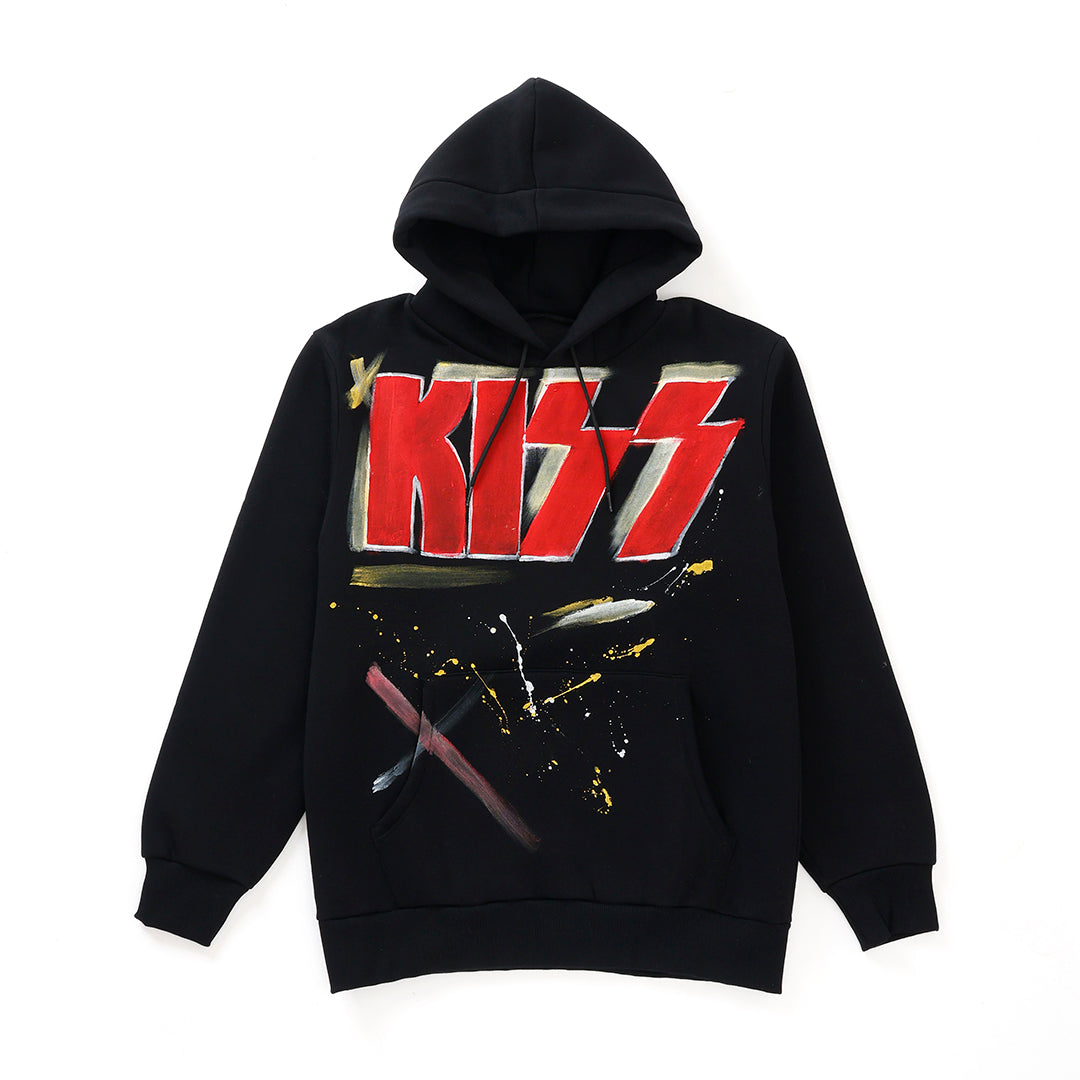 【NOT PRINTED】 Hoodie KISS BLACK (XL)