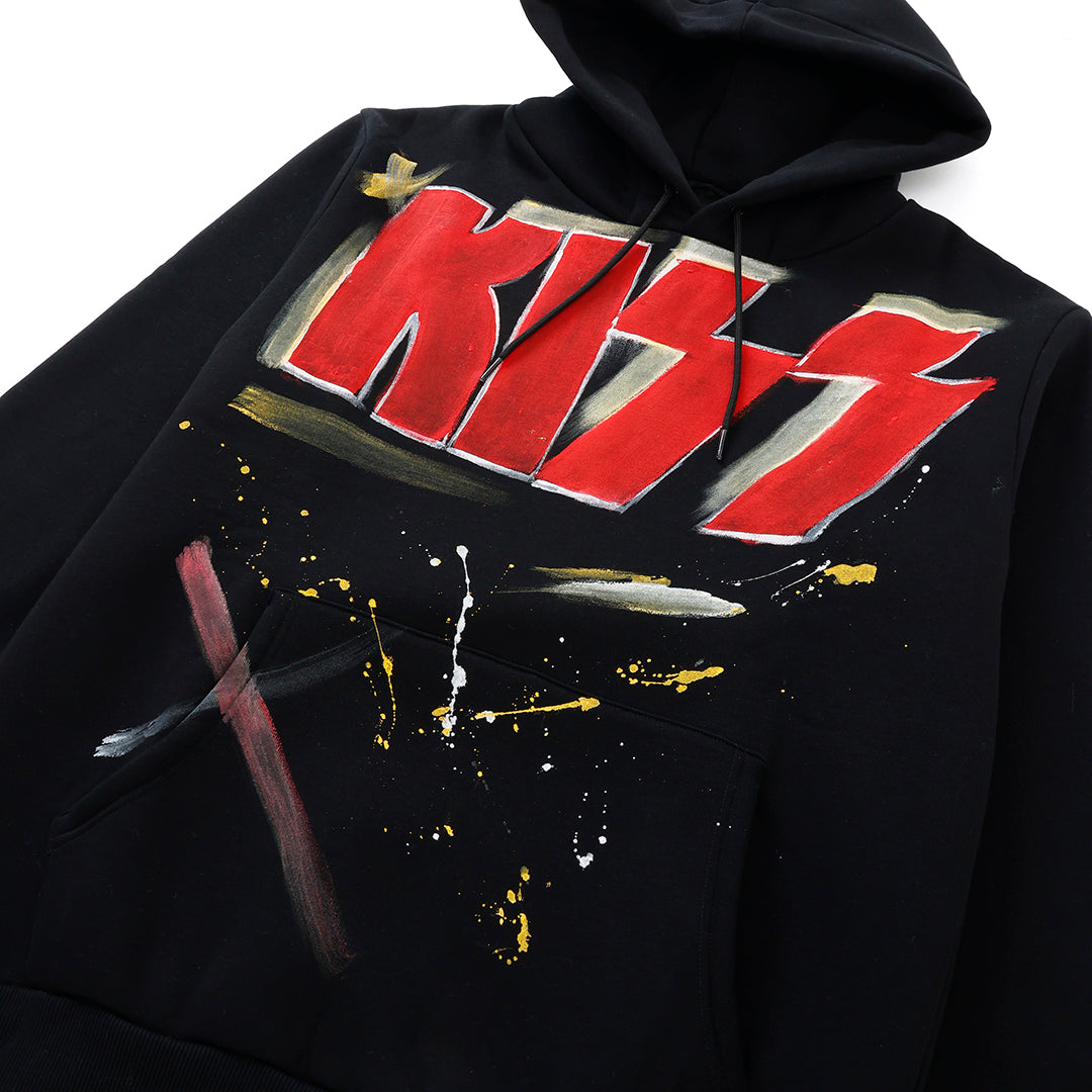 【NOT PRINTED】 Hoodie KISS BLACK (XL)