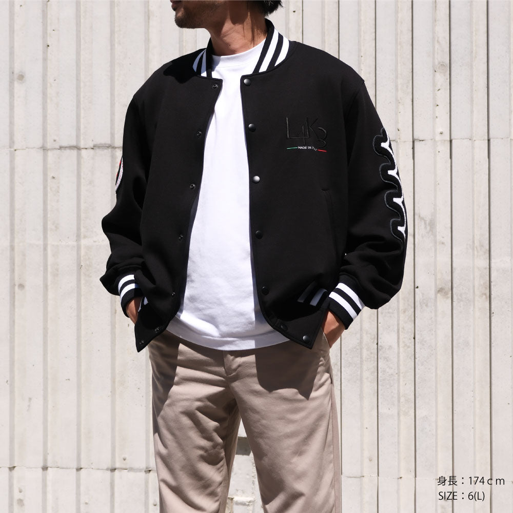 [L4K3 x muta] Stadium jacket [Navy x White] 