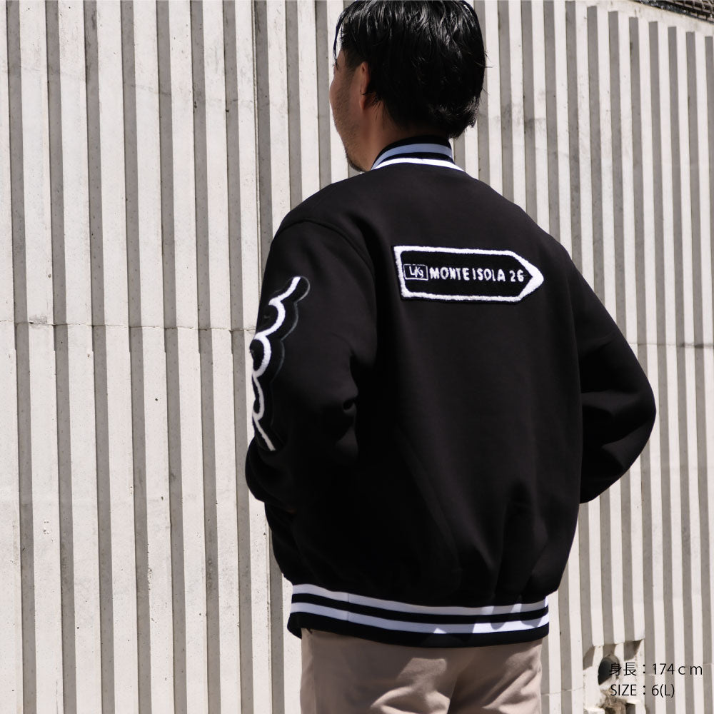 [L4K3 x muta] Stadium jacket [Navy x White] 