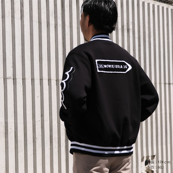 [L4K3 x muta] Stadium jacket [Navy x White] 