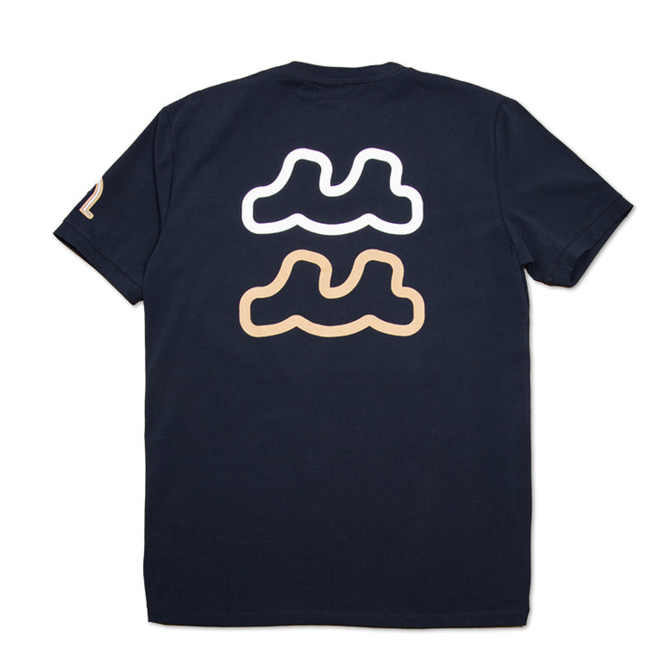 【MMAX434194NV】BACK TWIN WAVE Tシャツ (NAVY)