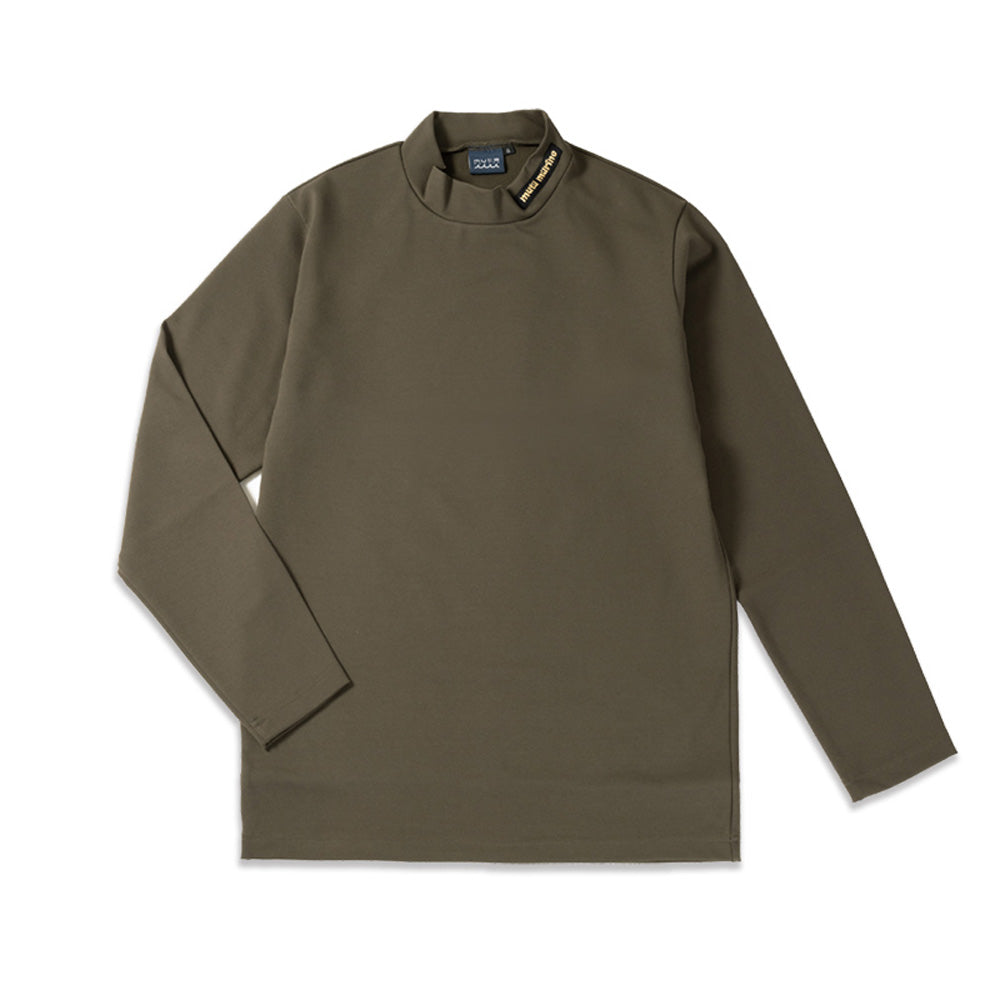 [MMJC-443161] Warm Ponte Mock Neck Shirt KHAKI