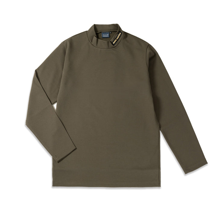 [MMJC-443161] Warm Ponte Mock Neck Shirt KHAKI