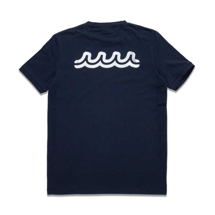 【MMAX434268NV】BACK WAVE FOIL Tシャツ (ネイビー)