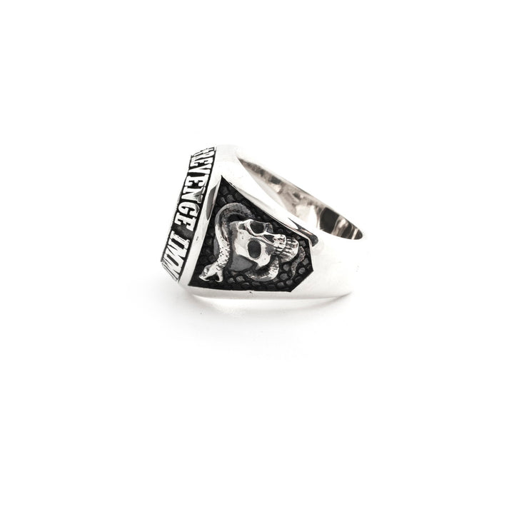 [N25ANE00010] SQUARE CELEBRATION RING WITH BLACK AGATE 