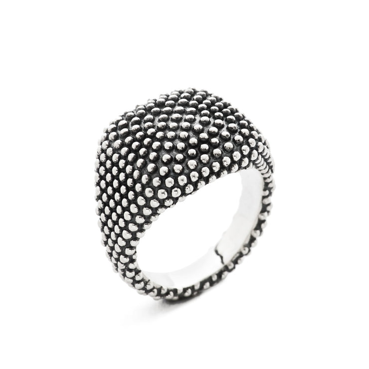【N25ANE00061】DOTTED SQUARE SIGNET RING