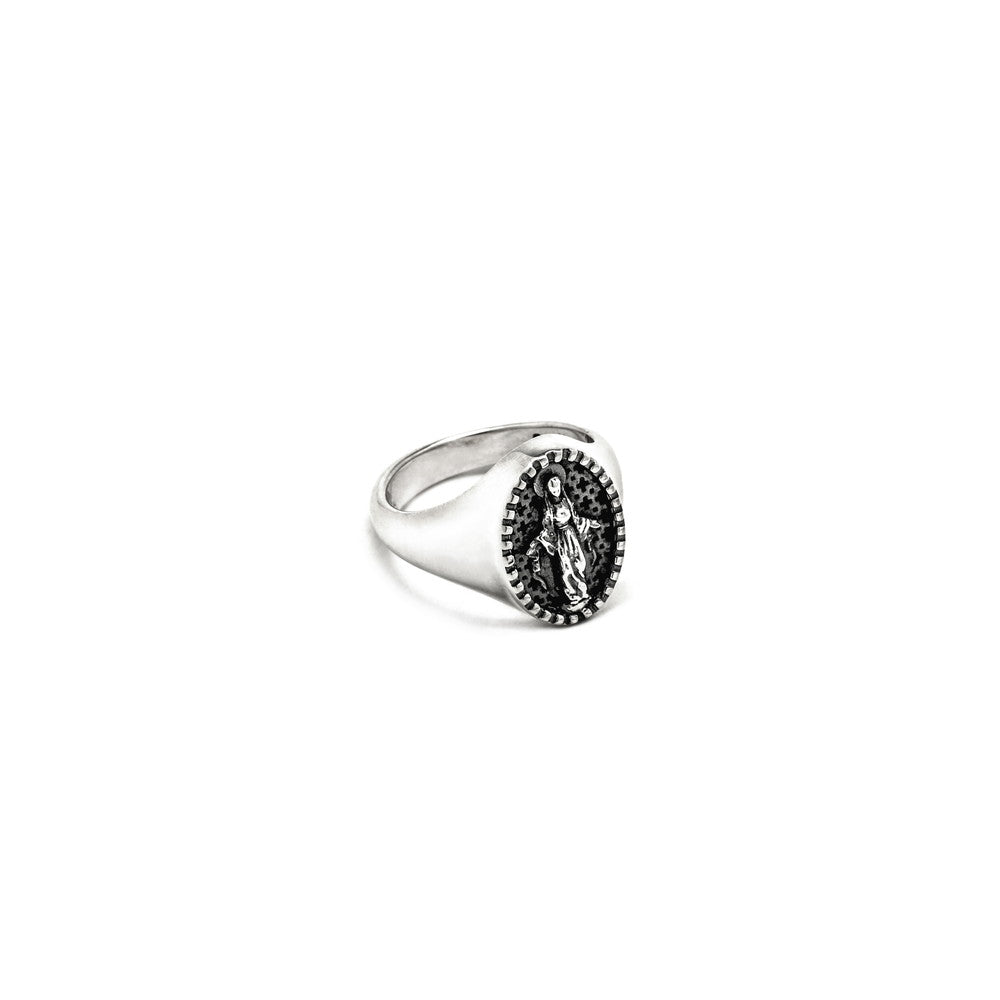 [N25ANE00065]OVAL VIRGIN MARY SIGNET RING 