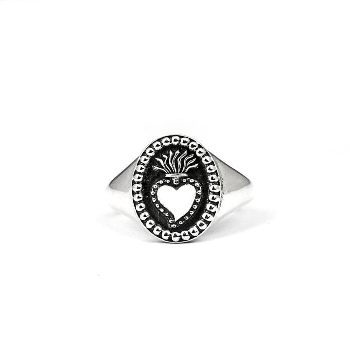[N25ANE00088]EX VOTO OVAL SIGNET RING 