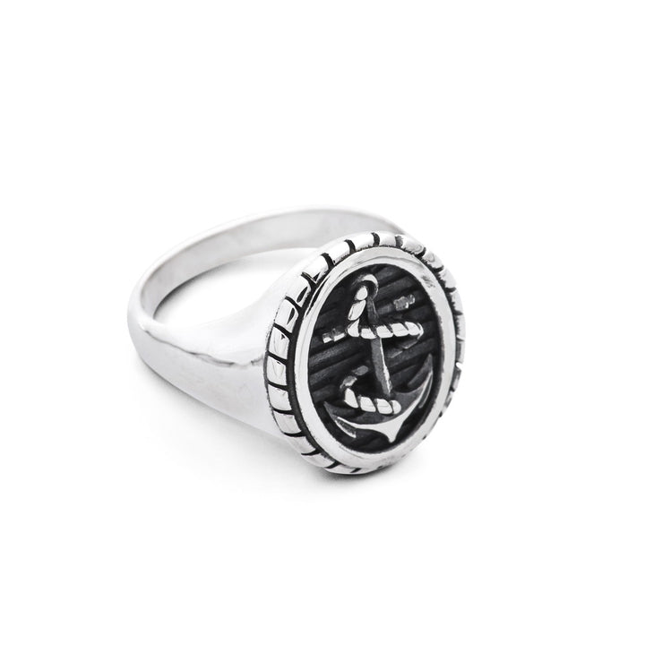 [N25ANE00154] ROPE &amp;amp; ANCHOR OVAL SIGNET RING 