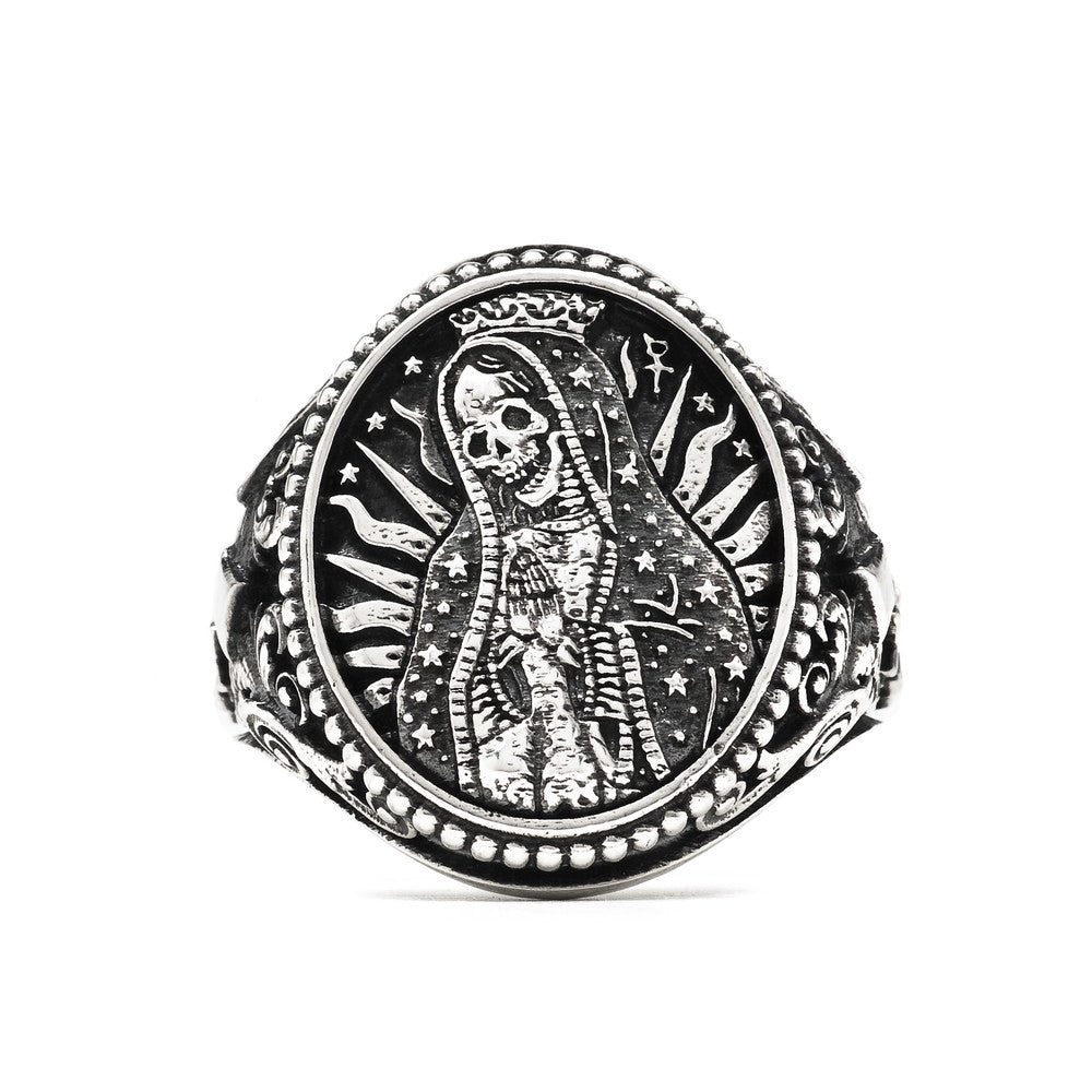 [N25ANE00157] SANTA MUERTE OVAL RING 