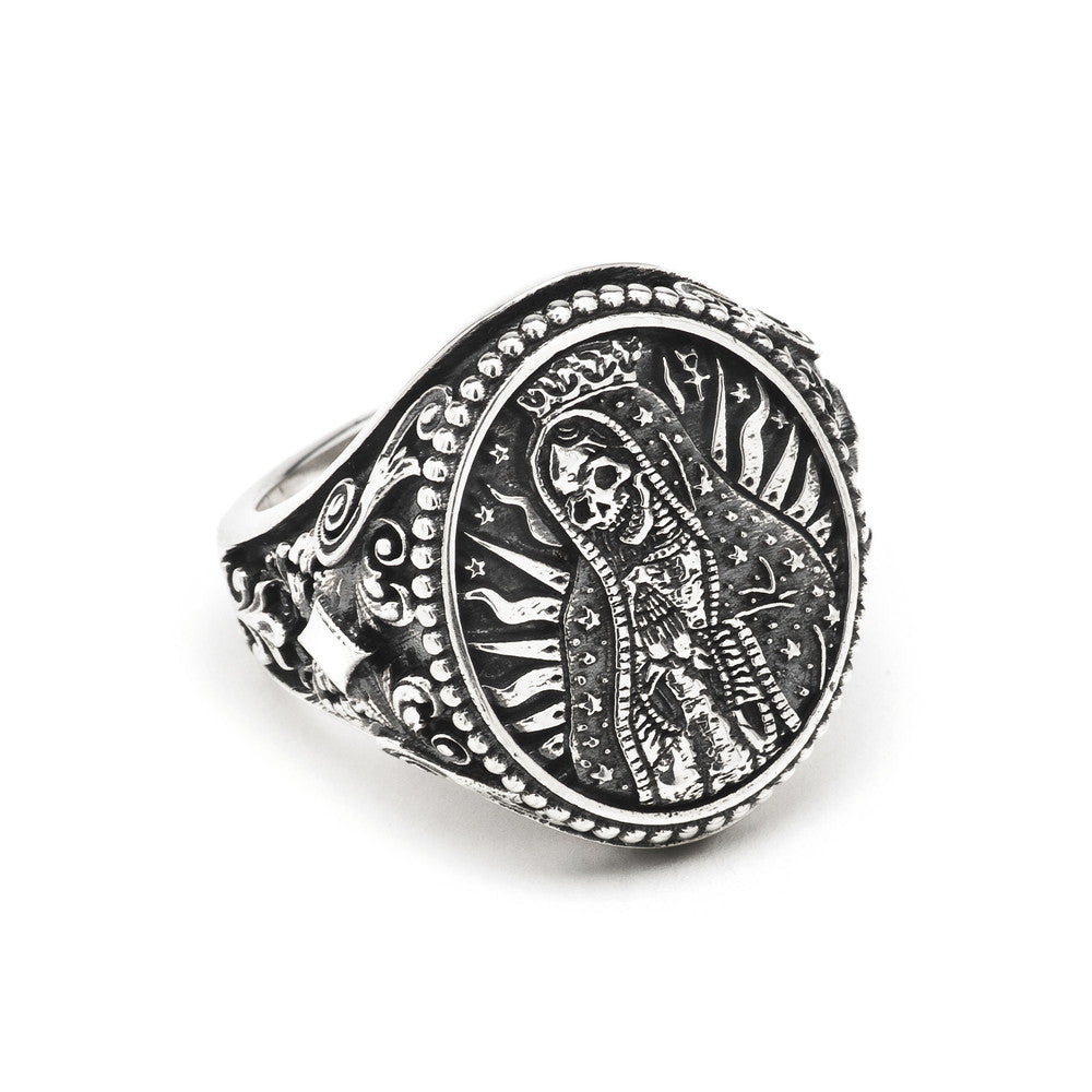 [N25ANE00157] SANTA MUERTE OVAL RING 