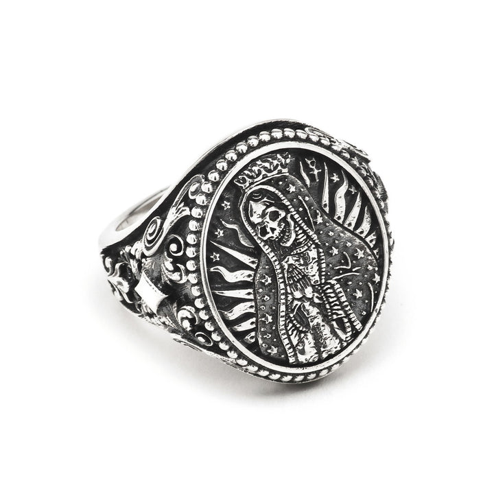 [N25ANE00157] SANTA MUERTE OVAL RING 