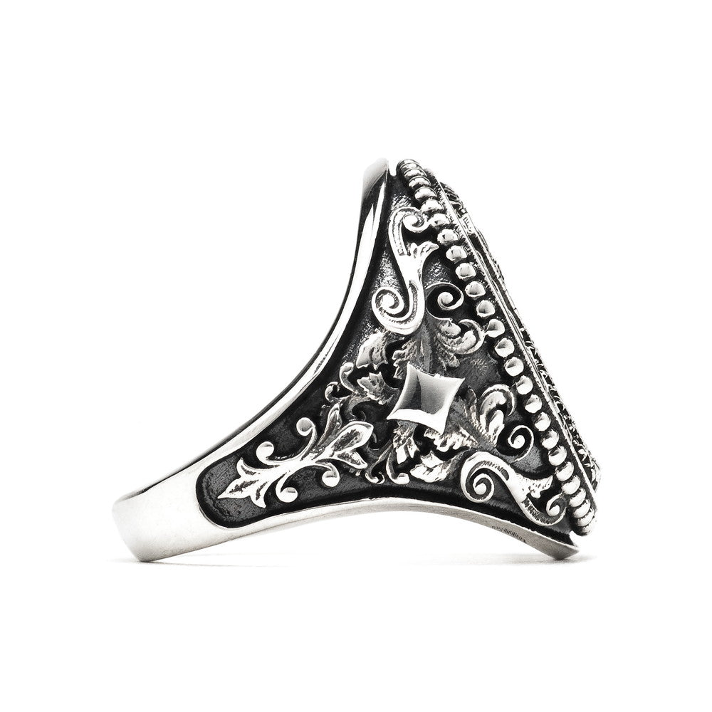[N25ANE00157] SANTA MUERTE OVAL RING 