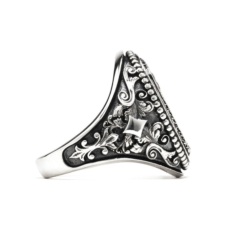 [N25ANE00157] SANTA MUERTE OVAL RING 
