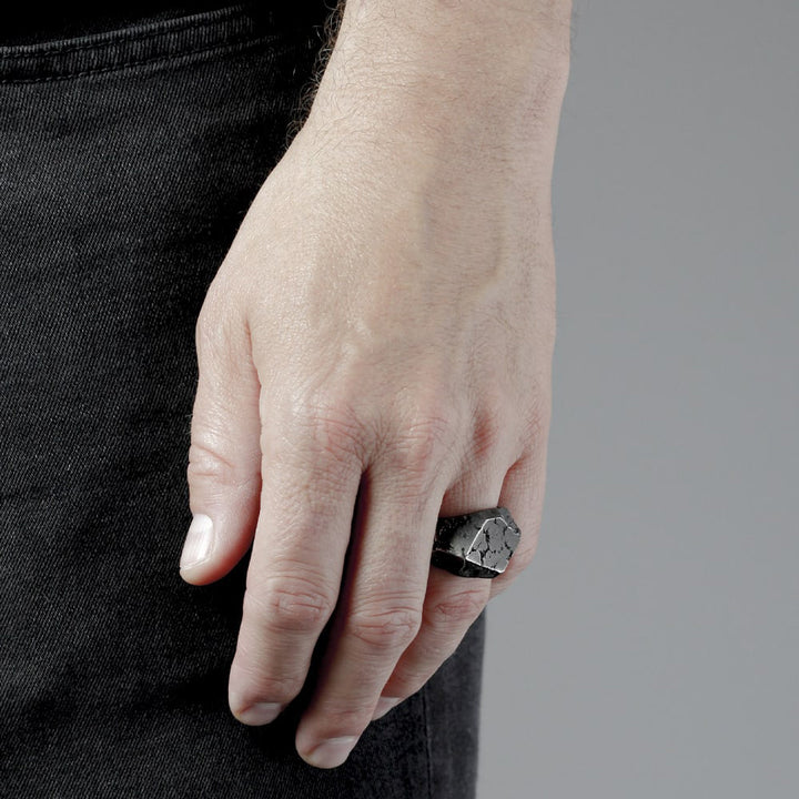 [N25ANE00394] MATERIC POLYGON SIGNET RING 
