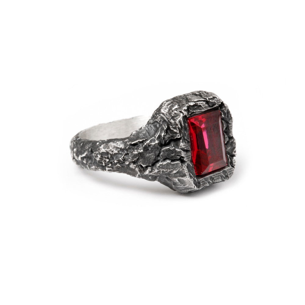 [N25ANE00398]ROCK RECTANGULAR SIGNET RING 