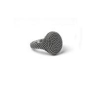【N25ANE00419】SMALL OVAL DOTTED SIGNET RING